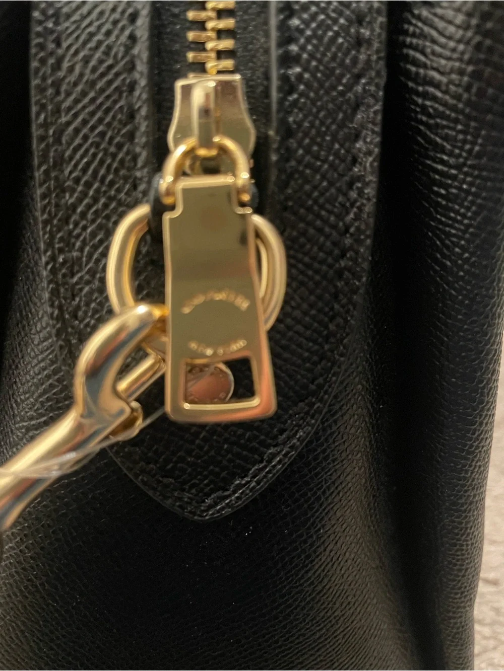 Coach Black Saffiano-Style Dome Satchel with Gold Hardware